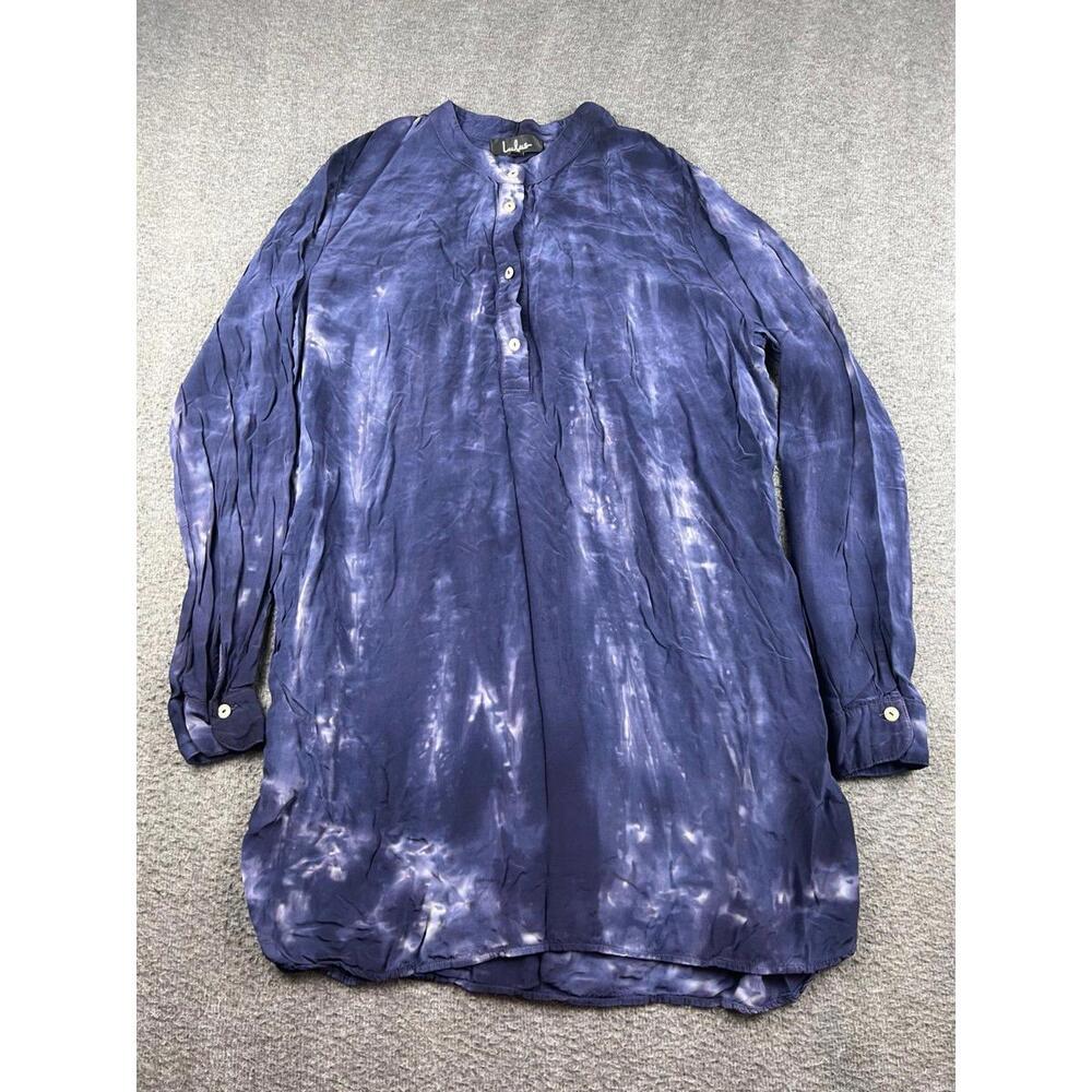 Lulus Blue Tie-Dye Long Sleeve Tunic Top Size Medium
